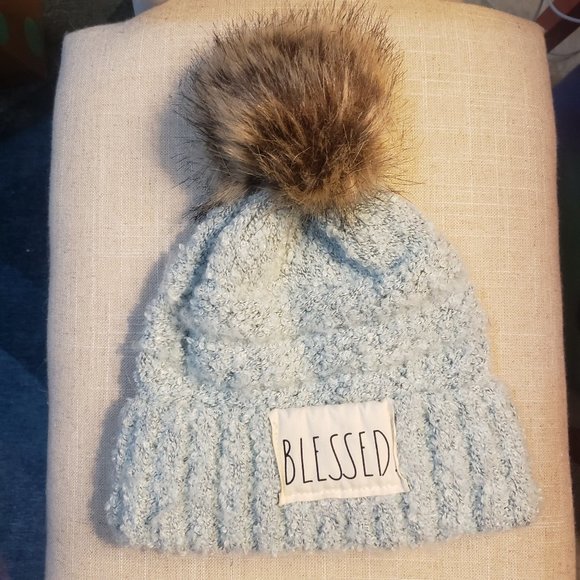 Light Blue Rae Dunn Blessed Beanie
